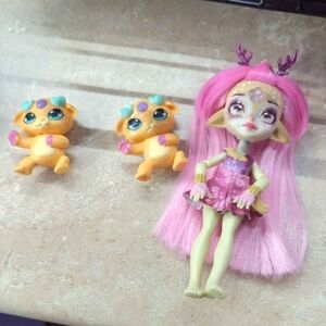 Fantasy Doll with Pink Hair and Accessories